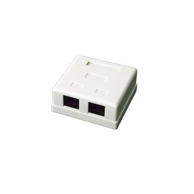 Caja de Pared con 2 Puertos, Incluye 2 Jacks UTP Cat5e Keystone